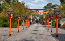 The Front Approach (sando) To The Hirano Shrine.  Kyoto. Japan