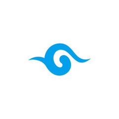 Poster - letter g eco blue water waves curves spiral logo vector