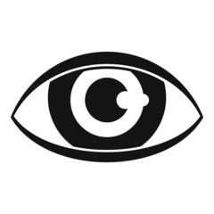 Sticker - Eye emblem icon simple vector. View pictogram