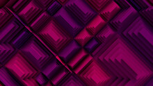 Pink And Purple Tech Background With A Geometric 3D Structure. Clean, Stepped Design With Extruded Futuristic Forms. 3D Render.