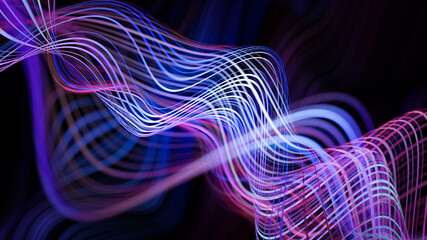 Wall Mural - 3d line abstract background. smooth curve shape lines