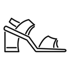 Wall Mural - Comfort sandal icon outline vector. Woman shoe