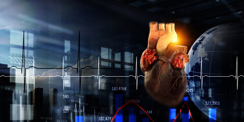 Wall Mural - moderm medicine. cardiology . mixed media