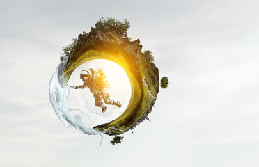 Wall Mural - astronaut and space exploration theme.