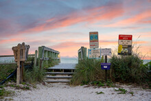 Entrance To Vero Beach Florida With Dramatic Sunset Sky