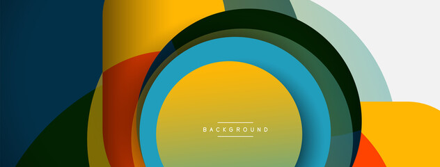 Circle and round shapes abstract background. Vector illustration for wallpaper banner background or landing page