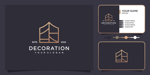 Wall Mural - House decoration logo with creative concept Premium Vector