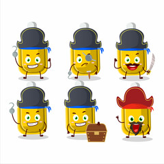 Poster - Cartoon character of yellow correction pen with various pirates emoticons