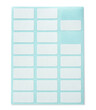 © killykoon - Partially used white labeling stickers with blue backing sheet, isolated on white.
