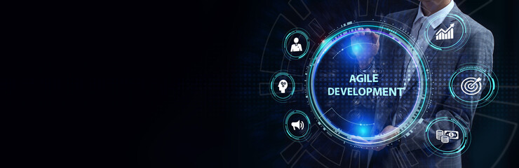 Business, Technology, Internet and network concept. Agile Software Development.