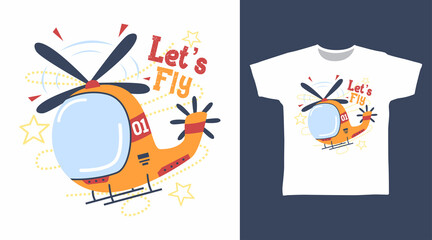 Wall Mural - Cool helicopter tee design concept