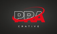 PRA Creative Letters Logo With 360 Symbol Vector Art Template Design