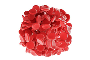 Wall Mural - Red blood cells, a medical concept. 3d illustration