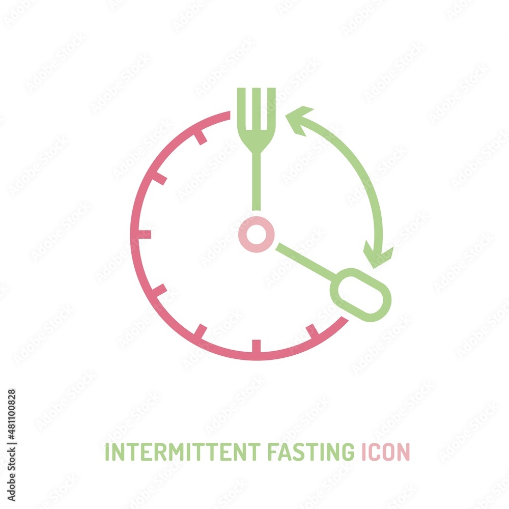 Intermittent fasting icon. Personal diet plan logotype Stock Vector | Adobe  Stock, image size:1000x1000