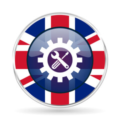 Poster - Repair, industry, service concept british design web icon, round glossy english concept button on white background