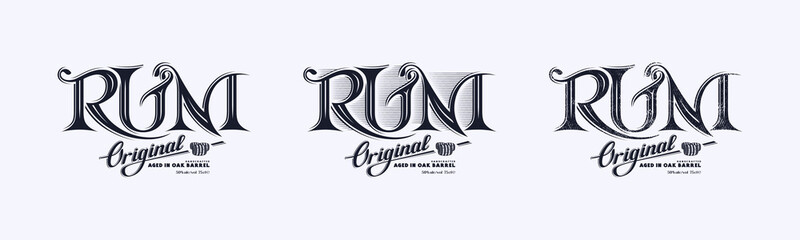 Wall Mural - Set of template label for rum