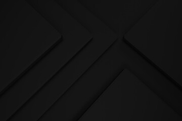 graphic dark black abstract modern background pattern matte material 3d illustration.