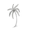 Hand painted with ink a palm tree on white background. Design element
