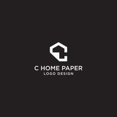 C HOUSE PAPER LOGO DESIGN VECTOR