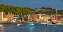 Boats Anchored In Oban Harbour, Argyll And Bute, Scotland, UK