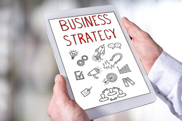 Poster - Business strategy concept on a tablet