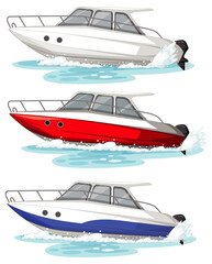 Sticker - Set of different kinds of boats and ships isolated