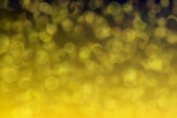 yellow and black abstract defocused background, circle shape bokeh spots