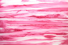 Abstract Pink Stripes Background, Watercolor Ink Wallpaper, Paint Stains