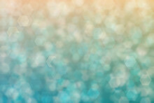 Tan And Turquoise Abstract Defocused Background, Hexagon Shape Bokeh Pattern