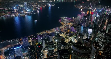Fototapete - Hong Kong city night