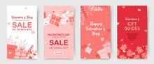 Valentines Day Social Media Banners.Vector Illustrations For Social Media Posts, Stories, Website, Online Shopping, Sale Ads, Greeting Cards