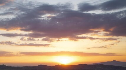 Wall Mural - 4k stock video time lapse of amazing scenic spring or summer sunset mountainous landscape. natural s