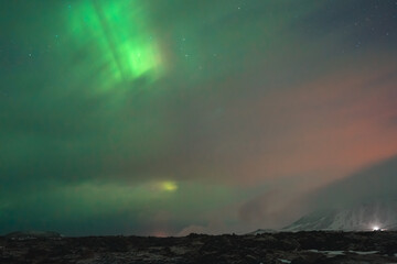 Wall Mural - beautiful sky with aurora borealis