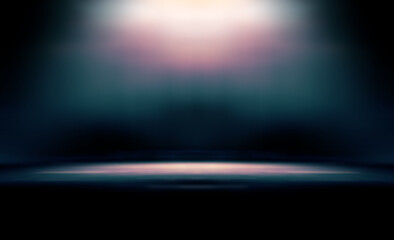 Wall Mural - Blue empty room studio gradient used for background and display your product
