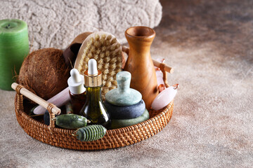 spa concept guasha massage organic body and face care