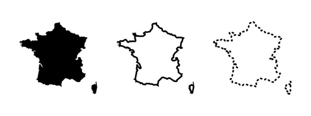 Wall Mural - France maps isolated on a white background