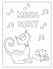 Beautiful cat coloring pages for kids