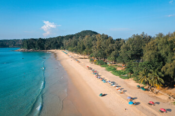 Wall Mural - Aerial view of Surin beach in Phuket province in Thailand