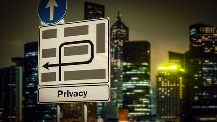 Wall Mural - Street Sign to Privacy