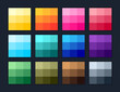Gradient flat colors palette swatches set