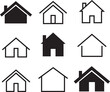 © Muaz - house icon set. flat style house collection. house symbol vector collection. property icons