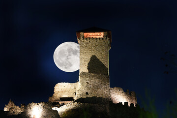 Wall Mural - castello con luna magia magico 