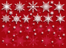 White And Red Snowflakes Collection