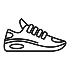 Sticker - Athlete sneaker icon outline vector. Sport shoe