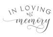 In loving memory illustration with elegant typography