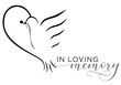 In loving memory illustration with dove illustration