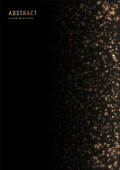 Canvas Print - Vector luxury shiny black background with a golden glitter and sparkles. Premium brilliance decorative celebratory design template of invitation, brochure, notebook or card