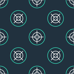 Poster - Line Target sport icon isolated seamless pattern on black background. Clean target with numbers for shooting range or shooting. Vector