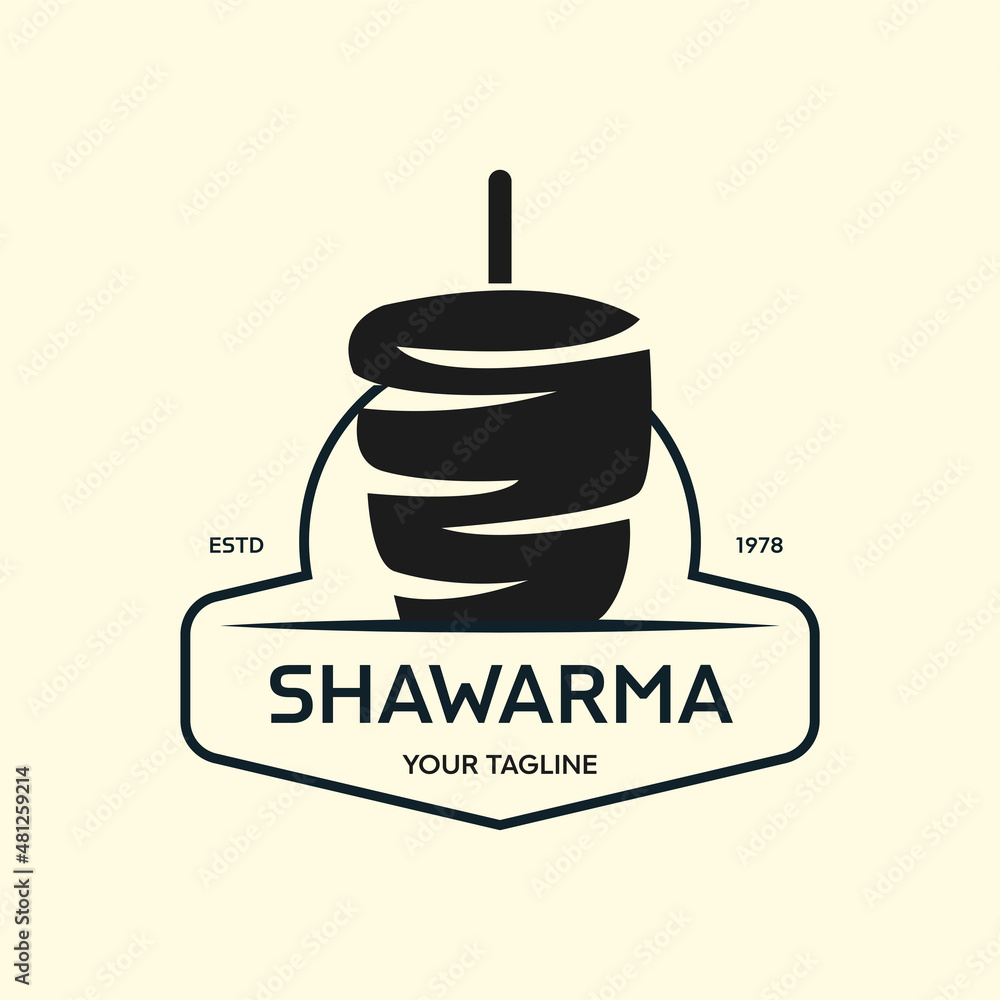 Shawarma logo for restaurants and markets. Doner kebab logo template ...
