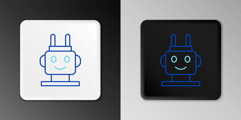 Wall Mural - Line Robot toy icon isolated on grey background. Colorful outline concept. Vector